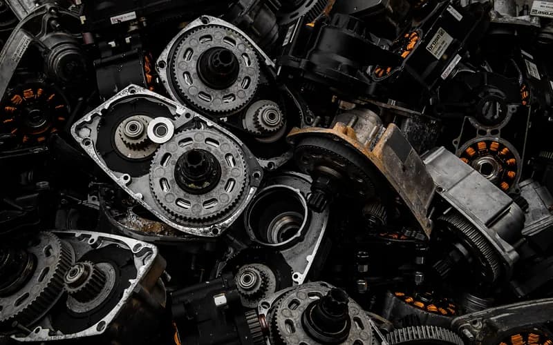 Pile of old electric motor and alternator housings